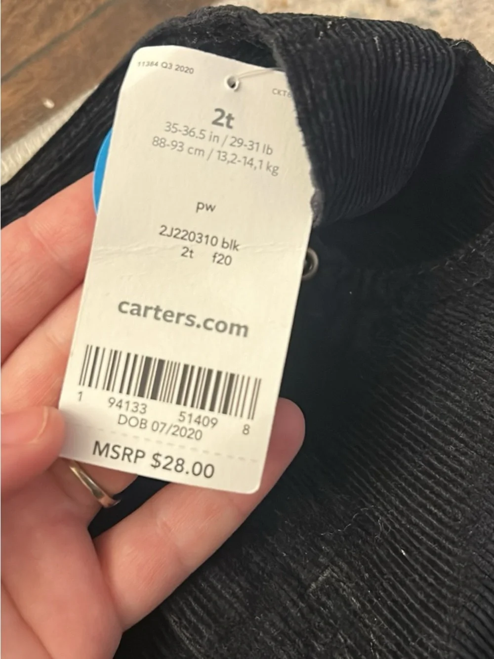 Gymboree Black Corduroy Pants & Light Blue Chambray Pants